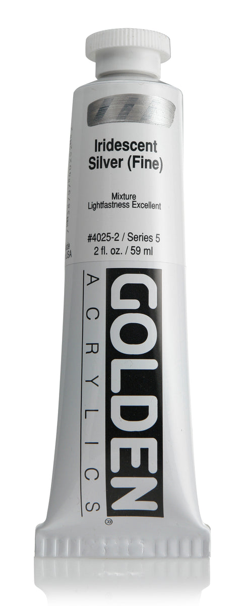 GOLDEN HEAVY BODY ACRYLIC IRIDESCENT ACRYLIC SILVER 2 OZ